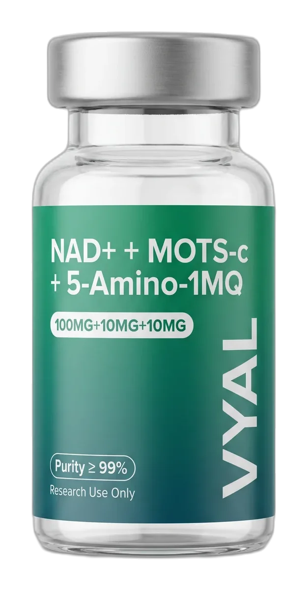 Vial NAD+ + MOTS-c + 5-Amino-1MQ 100 mg + 10 mg + 10 mg VYAL